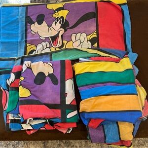 Vintage 90’s Disney Bedding 2 Twin Fitted, 2 Flat Sheets, 1 Pillowcase . USA